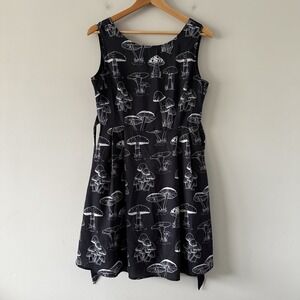 LA Soul Mushroom Print Skater Dress Size M Forest Goblincore Fairy Cottagecore